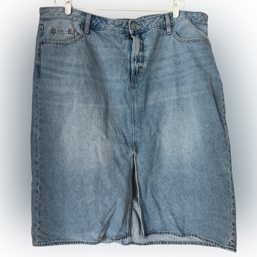 Old Navy High-Rise Denim Midi Skirt